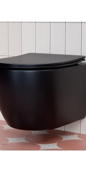 Унитаз подвесной Ceramicanova Play Rimless безободковый черный с сиденьем дюропласт микролифт (CN3001MB)