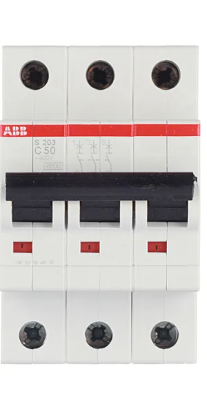Автоматический выключатель модульный ABB S203 3P 50А тип C 6 кА 400 В (2CDS253001R0504)