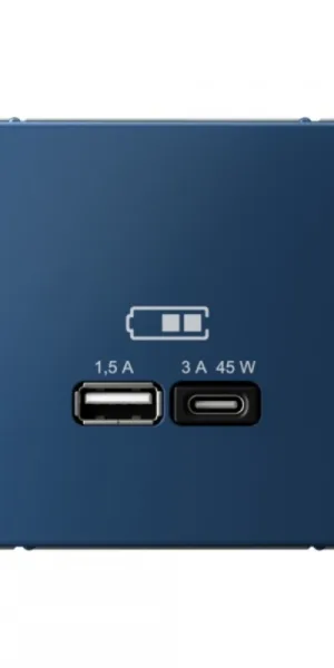 Розетка USB Systeme Electric ArtGallery встраиваемая аквамарин USB-A/ Type-C (SE GAL001129)