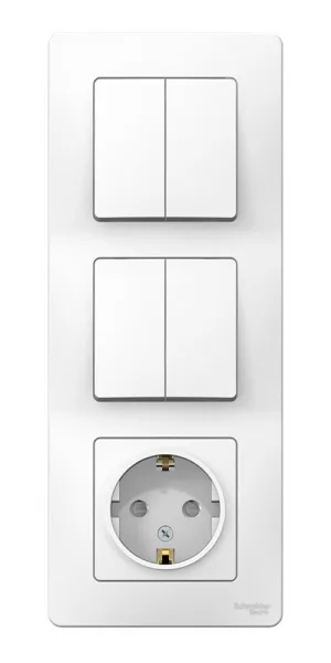 Блок выключатель и розетка Systeme Electric Blanca четырехклавишный встраиваемый белый (BLNBS102201)