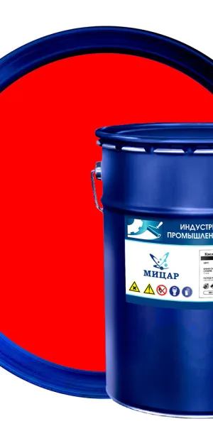 Эмаль антикоррозионная Мицар ХВ-785 красная матовая 20 кг