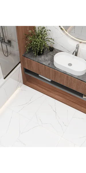 Керамогранит LCM Atlantic Marble белый полированный 600x600x8 мм (4 шт.= 1,44 кв.м)