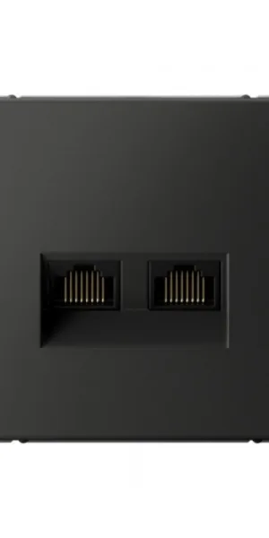 Розетка компьютерная Systeme Electric ArtGallery встраиваемая базальт 2хRJ45 (SE GAL001488)
