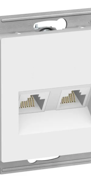 Розетка компьютерная Systeme Electric AtlasDesign встраиваемая лотос 2хRJ45 (ATN001385)
