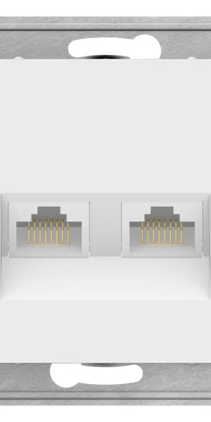 Розетка компьютерная Systeme Electric AtlasDesign встраиваемая лотос 2хRJ45 (ATN001385)