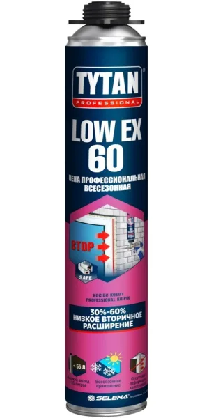 Пена монтажная профессиональная Tytan Professional LowEx 60 всесезонная 750 мл