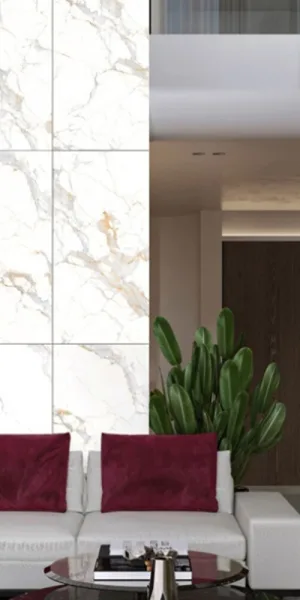Керамогранит Buono Ceramica Marble белый полированный 1200х600х8,5 мм (2 шт.=1,44 кв.м)