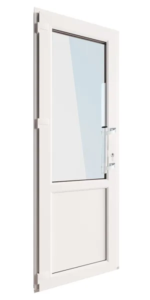 Металлопластиковая дверь VEKA 2050х700 мм алюминиевый порог белая левая стеклопакет