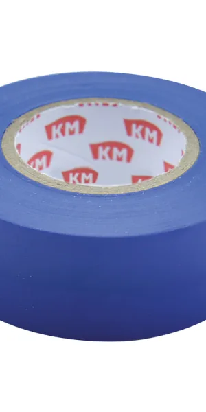 Изолента КМ ПВХ синяя 19 мм 20 м односторонняя