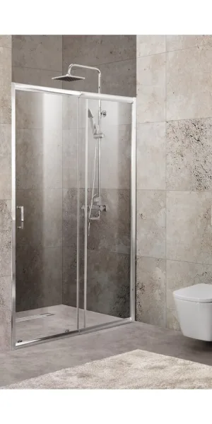 Душевая дверь BelBagno Unique стекло прозрачное 125х190 см профиль хром 5 мм раздвижная (UNIQUE-BF-1-110/125-C-Cr)