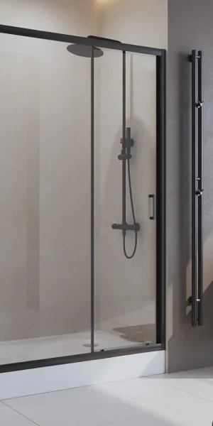 Душевая дверь BelBagno Uno-195 стекло прозрачное 120х195 см профиль черный 5 мм раздвижная (UNO-195-BF-1-120-C-NERO)
