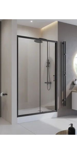 Душевая дверь BelBagno Uno-195 стекло прозрачное 120х195 см профиль черный 5 мм раздвижная (UNO-195-BF-1-120-C-NERO)