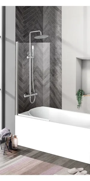 Шторка на ванну распашная 80х150х0,5 см профиль хром BelBagno Uno (UNO-V-1-80/150-C-Cr)