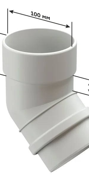 Колено трубы Docke Lux пластиковое d100 мм 45° графитовый серый RAL 7024