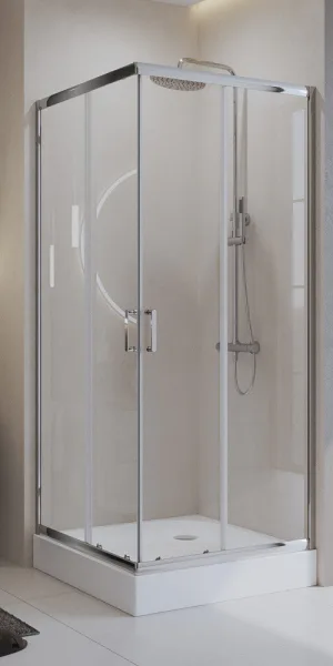 Душевой уголок BelBagno Uno хром 100х100х195 см квадрат стекло прозрачное 5 мм (UNO-195-A-2-100-C-Cr)