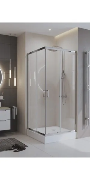 Душевой уголок BelBagno Uno хром 100х100х195 см квадрат стекло прозрачное 5 мм (UNO-195-A-2-100-C-Cr)