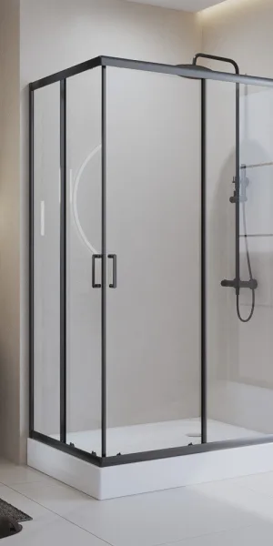 Душевой уголок BelBagno Uno черный 120х90х195 см прямоугольник стекло прозрачное 5 мм (UNO-195-AH-2-120/90-C-NERO)