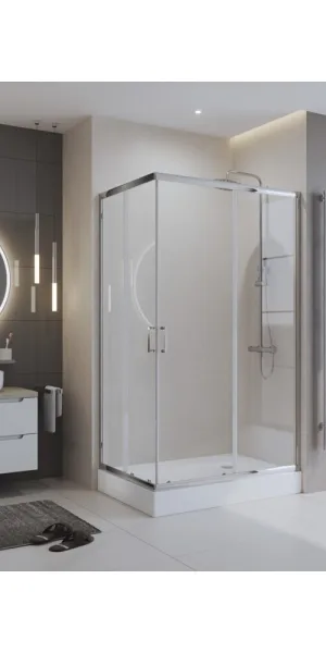 Душевой уголок BelBagno Uno хром 120х80х195 см прямоугольник стекло прозрачное 5 мм (UNO-195-AH-2-120/80-C-Cr)