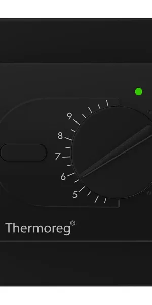 Терморегулятор механический для теплого пола Thermoreg TI-200 Design Black черный