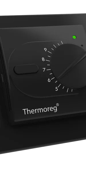 Терморегулятор механический для теплого пола Thermoreg TI-200 Design Black черный