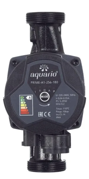 Циркуляционный насос для систем отопления Aquario Prime-A1-256-180 DN25 подъем 6 м 180 мм с гайками (5116)