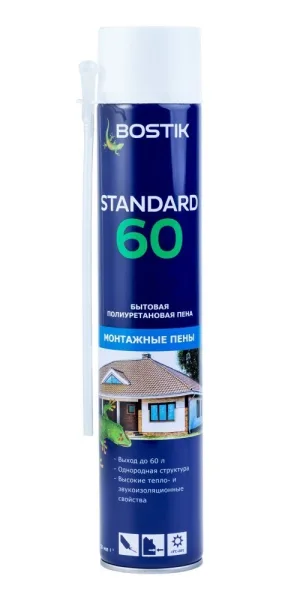 Пена монтажная бытовая Bostik Standard 60 летняя 750 мл