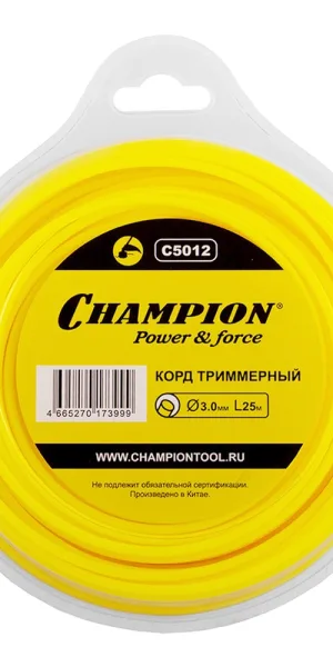 Леска для триммера Champion Round круг 3 мм х 25 м желтая (C5012)