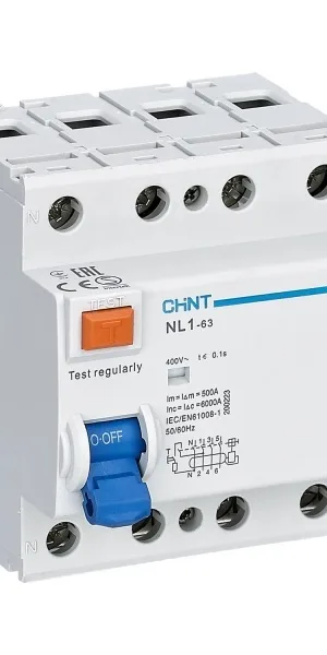 УЗО Chint NL1-63 40А 3P+N тип AC 300 мА 6 кА (200230)