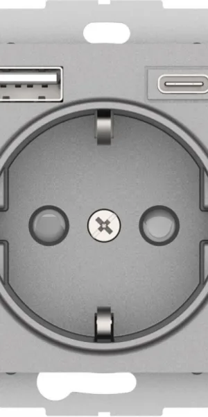 Розетка USB Systeme Electric AtlasDesign встраиваемая алюминий USB-A/ Type-C (ATN000332)