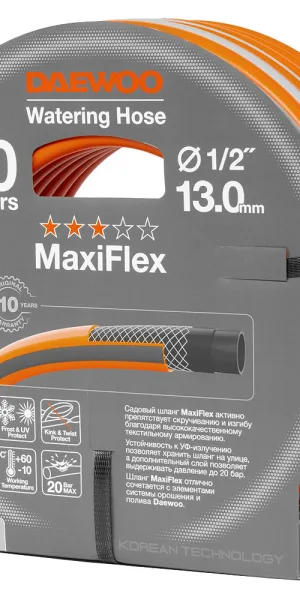 Шланг поливочный 1/2 30 м четырехслойный Daewoo MaxiFlex ПВХ (DWH 3115)