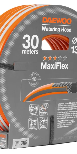 Шланг поливочный 1/2 30 м четырехслойный Daewoo MaxiFlex ПВХ (DWH 3115)