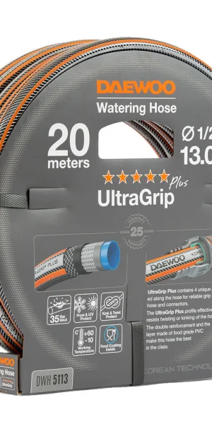 Шланг поливочный 1/2 20 м шестислойный Daewoo UltraGrip Plus ПВХ (DWH 5113)
