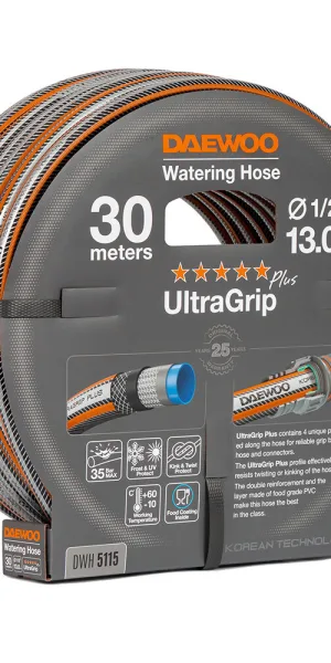 Шланг поливочный 1/2 30 м шестислойный Daewoo UltraGrip Plus ПВХ (DWH 5115)