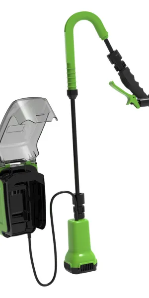 Насос аккумуляторный для полива из бочки Greenworks 24V G24SWP со шлангом 2 м и распылителем (3401007)