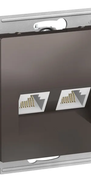 Розетка компьютерная Systeme Electric AtlasDesign встраиваемая мокко 2хRJ45 (ATN000685)