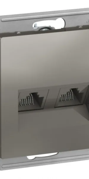 Розетка компьютерная Systeme Electric AtlasDesign встраиваемая сталь 2хRJ45 (ATN000985)