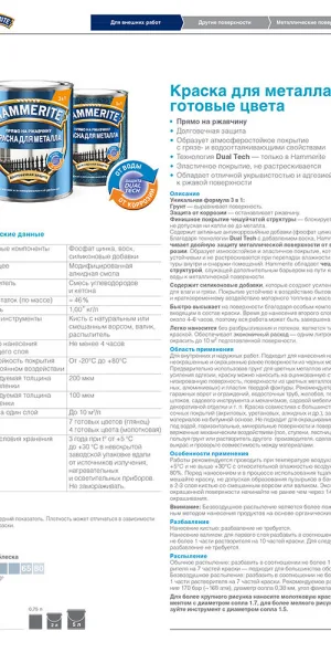 Грунт-эмаль по ржавчине 3в1 Hammerite желтая RAL 1018 гладкая глянцевая 2 л
