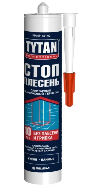 Герметик силиконовый санитарный Tytan Professional Стоп плесень белый 280 мл