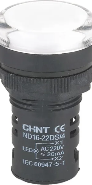 Лампа сигнальная Chint ND16-22DS/4 230 В IP40 белая (593085)