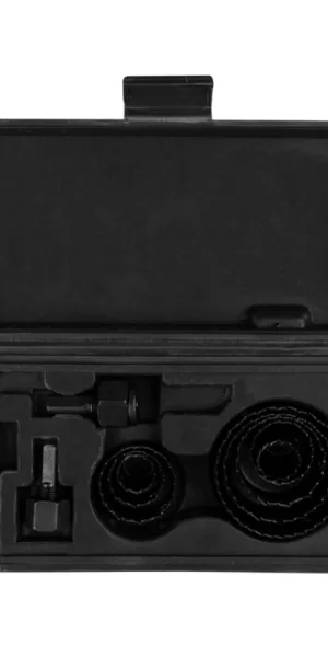 Набор коронок Kranz (KR-92-0251) по дереву d19-64 мм с 2 держателями и ключом (8 шт.)