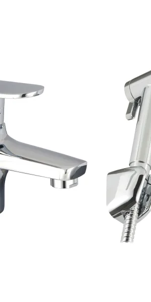 Смеситель для раковины с гигиеническим душем двухрежимным Corsa Deco CX хром однорычажный (FBCXH)