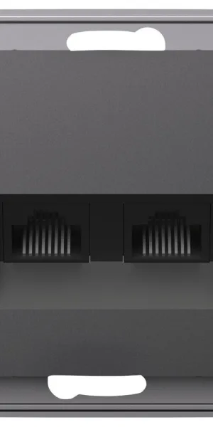 Розетка компьютерная Systeme Electric AtlasDesign встраиваемая базальт 2хRJ45 (ATN001485)