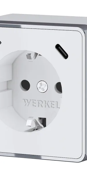 Розетка Werkel Gallant накладная белая со шторками с USB-A/ Type-C (a057698)