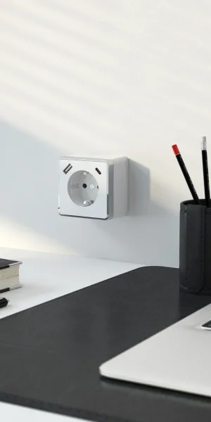 Розетка Werkel Gallant накладная белая со шторками с USB-A/ Type-C (a057698)