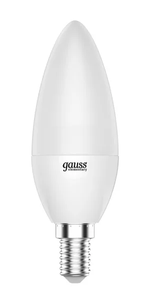 Лампа светодиодная Gauss E14 3000К 6 Вт 420 Лм 180-240 В свеча матовая