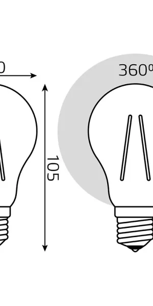 Лампа светодиодная филаментная Gauss Filament E27 2700К 8 Вт 740 Лм 185-265 В груша A60 прозрачная