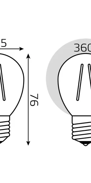 Лампа светодиодная филаментная Gauss Filament E27 4100К 12 Вт 750 Лм 190-240 В шар G45 прозрачная