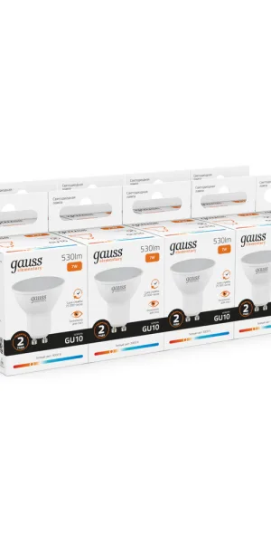 Лампа светодиодная Gauss GU10 3000К 7 Вт 530 Лм 180-240 В софит матовая