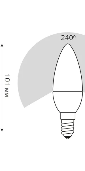 Лампа светодиодная Gauss E14 4100К 10 Вт 730 Лм 180-240 В свеча матовая