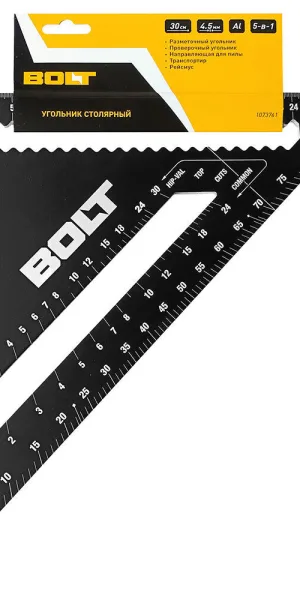 Угольник столярный Bolt 300 мм алюминиевый